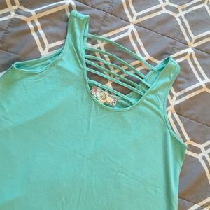 Adorable aqua tank top
